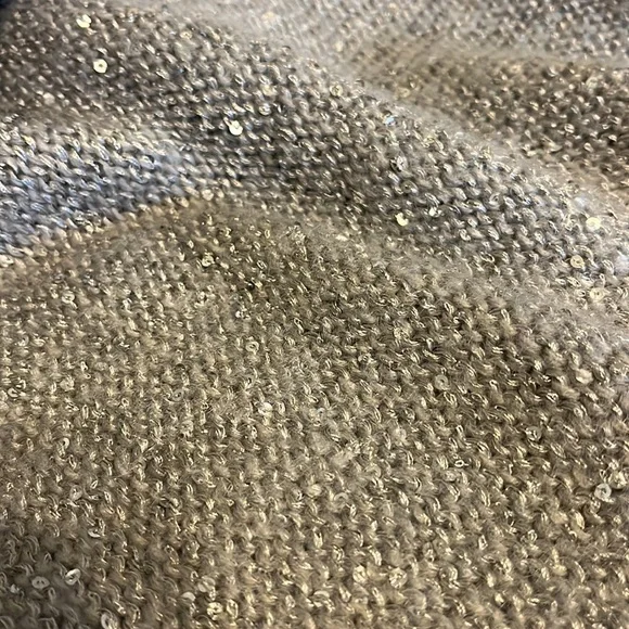 NWT Forever 21 Sequin Crew-Neck Long Sleeve Sweater, Silver Gray | S - Picture 2 of 14